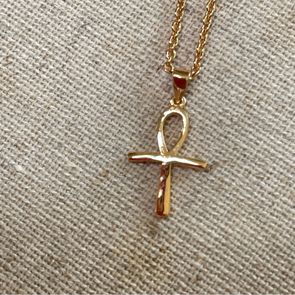 Sterling Forever    Rose Gold Vermeil Sterling Silver  Ankh on 20” Chain
